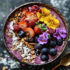 A colorful smoothie bowl