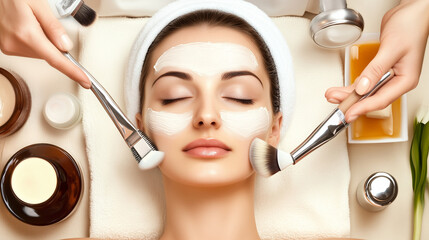 Kobieta podczas zabiegu pielęgnacyjnego w spa