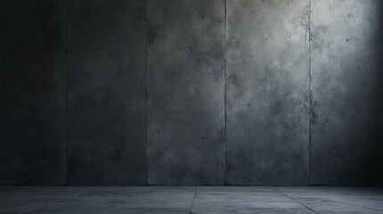 Fototapeta premium Dark Concrete Wall And Floor Background With Subtle Shadows And Industrial Texture.