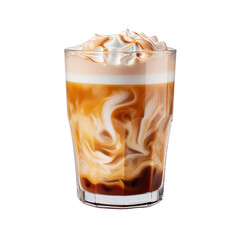 iced caramel macchiato isolated on white background