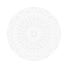 Geometric triangle mosaic mandala pattern coloring page - abstract oriental simple vector design