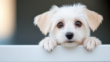Dramatic black and white portrait capturing a curious puppy's gaze