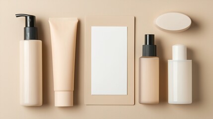 Minimalist skincare product display studio background mockup scene clean environment top view modern aesthetics
