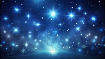 Dark Blue Night Sky with Glowing Stars, fantasy, blue, fantasy,blue,space,universe,galaxy,mysterious