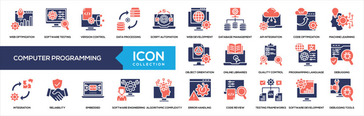 Computer and Programming Glyph Color Icon Collection