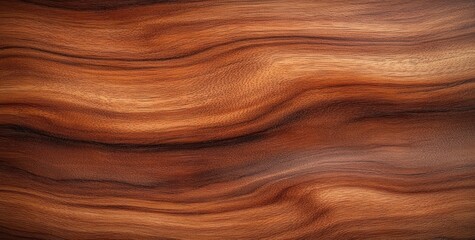 Naklejka premium Polished Mahogany Wood Grain Close-Up Rich Brown Texture Natural Light