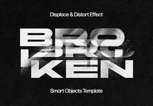Dusty Distortion Text Effect Mockup