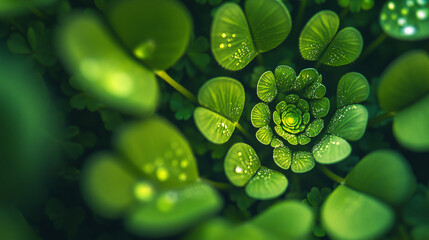 Celebrating St. Patrick's Day with vibrant green foliage and intricate shamrock patterns that evoke a festive spirit