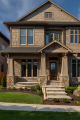 Obraz premium Stunning Stone House Exterior: Dream Home Architectural Design