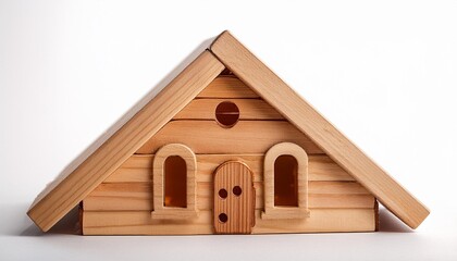 wooden house isolated on white background
