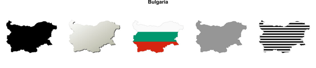 Bulgaria outline map set