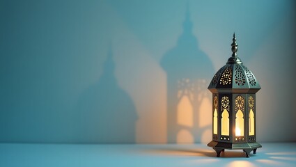 Fototapeta premium Eid Mubarak Ramadan Kareem - islamic and arabian muslim holiday background with eid lantern.