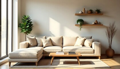 modern living room with sofa