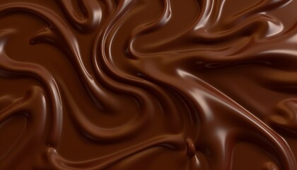 Smooth flowing melted chocolate with rich texture and glossy finish