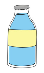 Milk bottle isolated on white background
