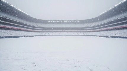 Snowed landscape with built structures in distance