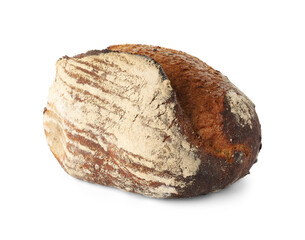 One freshly baked bread isolated on white