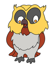 A owl smiling vector illustration