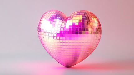 Pink Disco Ball Heart: A Symbol of Love and Celebration