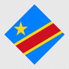 Democratic Republic of the Congo rhombus flag. Vector illustration.