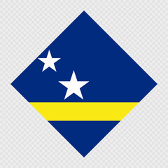 Curacao rhombus flag. Vector illustration.