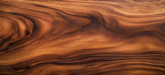 Obraz premium Polished Walnut Wood Texture Detailed Close-up with Natural Grain Patterns