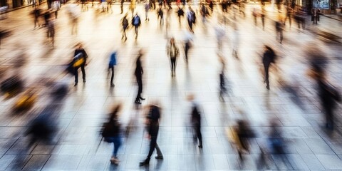 Aerial Perspective of Busy Urban Life with Motion Blur