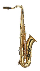 Naklejka premium Jazz. One beautiful saxophone isolated on white