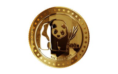 Panda chinese golden coin 3d illustration © Skórzewiak