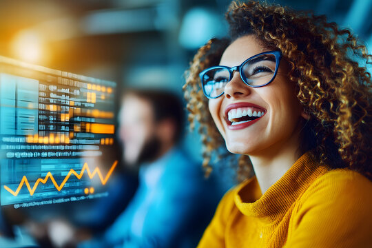 Erfolgreiche Businessfrau in der Tech-Welt &ndash; Innovation und Datenanalyse  