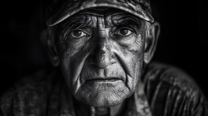The Weight of Time: A powerful black and white portrait captures the depth of an elderly man's eyes, revealing a lifetime of stories etched on his face.