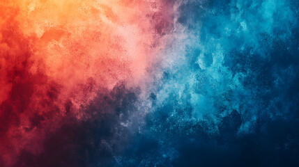 Fototapeta premium Colorful smoke clouds in swirling motion, red and blue tones.