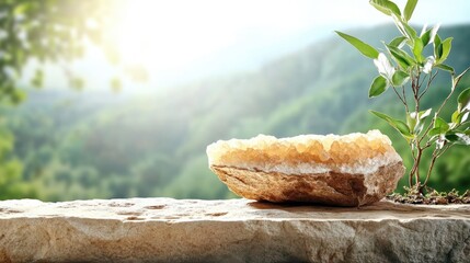 A growth-focused mentor helping executives cultivate a culture of continuous learning and leadership development is mirrored in the power of nature, where a stone, like a foundation, supports the