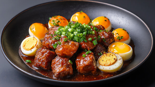  thit kho trung plate