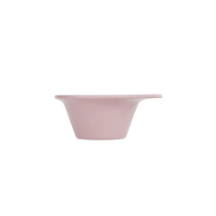 Beige bowl renderer. Side view. Vector 3d illustration on isolated white background