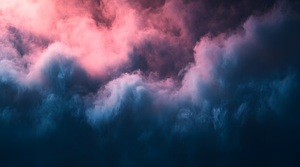 Vibrant smoke effects swirling in purple and blue tones.