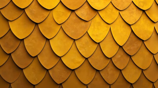 Golden Metallic Scales Detailed Texture Abstract Background for Design and Decoration in Warm Tones