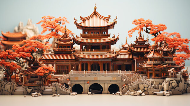 chinese temple, chinese style statue of kwan tar temple, hanghua mountain 