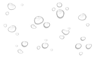 水滴_円形_鍋_雨_水分_液体画像_新鮮な水滴（背景透明png/合成素材）