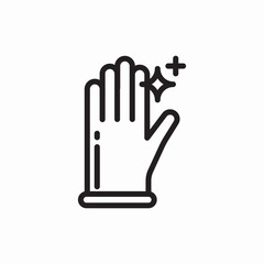 Clean glove protection icon vector sign
