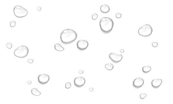 水滴_円形_鍋_雨_水分_液体画像_新鮮な水滴（背景透明png/合成素材）