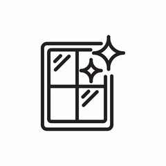 Clean window glass icon vector sign