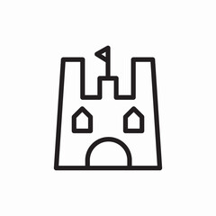 Fototapeta premium Sand castle beach icon vector sign