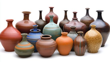 Handmade Pottery Collection in High Resolution Photographic Display