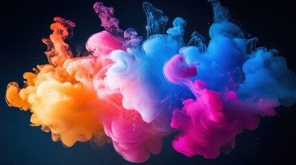 Obraz premium Abstract Colorful Ink Swirls: A Vivid Symphony of Hues