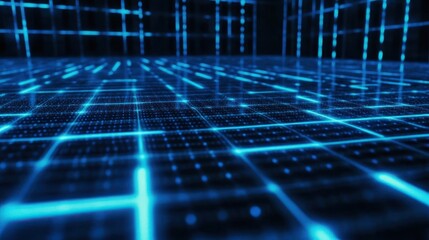 Obraz premium Abstract Digital Grid: A Futuristic Visualization of Data Flow and Connectivity