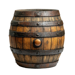 Obraz premium Wooden barrel isolated on transparent background