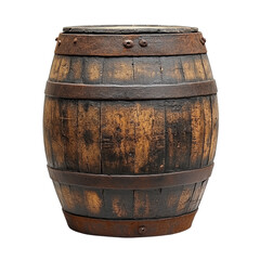 Fototapeta premium Wooden barrel isolated on transparent background