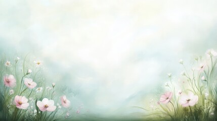 Pink flowers in bloom, a vibrant painting on blue . explore the beauty of nature and art in this captivating floral masterpiece. perfect for lovers home decor.