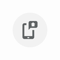 message upload mobile icon sign vector